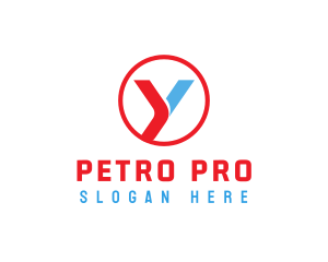 Petroleum - Round Red Blue Y logo design