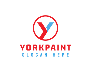 Round Red Blue Y logo design