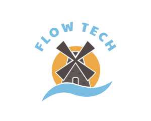 Flow - Agriculture Ranch Windmill logo design