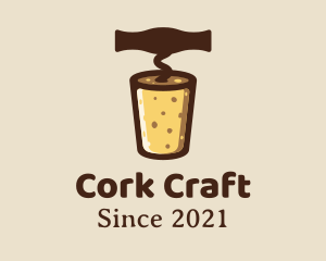 Cork - Corkscrew Bottle Opener logo design