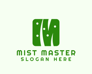 Green Grass Letter M logo design