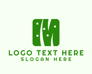 Diamond - Green Grass Letter M logo design