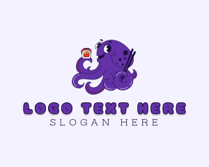 Asian Sushi Octopus Logo