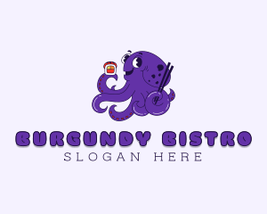 Asian Sushi Octopus logo design