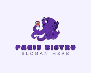 Asian Sushi Octopus logo design