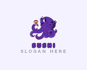 Asian Sushi Octopus logo design