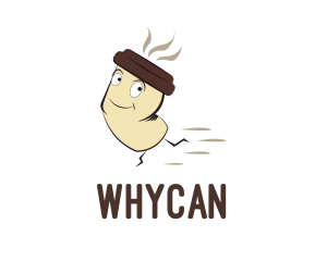 Running - Coffee Cup Cartoon logo design