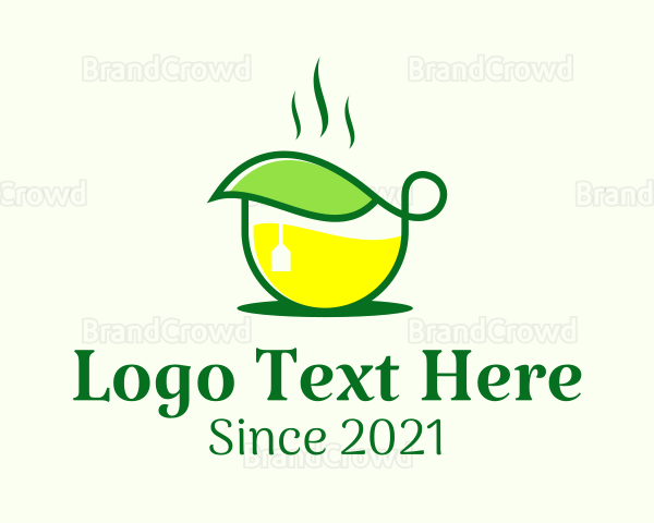 Hot Tea Leaf Cup Logo