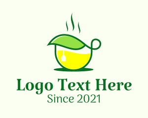 Herbal Drink - Hot Tea Leaf Cup logo design