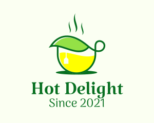 Hot Tea Leaf Cup logo design