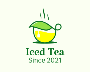 Hot Tea Leaf Cup logo design