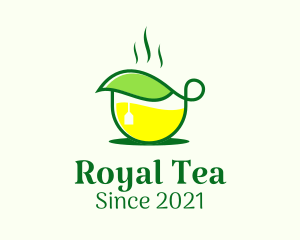 Hot Tea Leaf Cup logo design