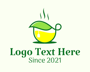 Teahouse - Hot Tea Leaf Cup logo design