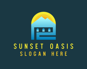 Blue Sunset Mansion logo design