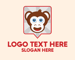 Notification - Monkey Chat Bubble logo design