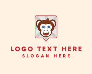 Reaction - Monkey Chat Bubble logo design