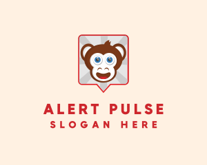 Notification - Monkey Chat Bubble logo design
