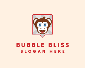 Monkey Chat Bubble logo design