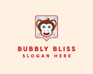 Monkey Chat Bubble logo design