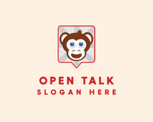 Monkey Chat Bubble logo design