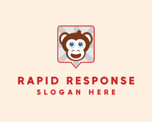 Reaction - Monkey Chat Bubble logo design