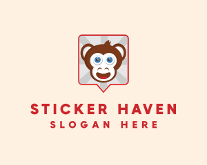 Monkey Chat Bubble logo design