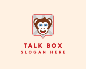 Chat Box - Monkey Chat Bubble logo design