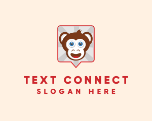 Texting - Monkey Chat Bubble logo design