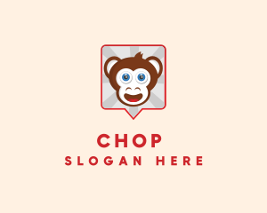 Message - Monkey Chat Bubble logo design