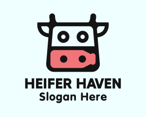 Heifer - Cow Milk Head logo design