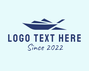 Seaport - Motorboat Sea Transport logo design