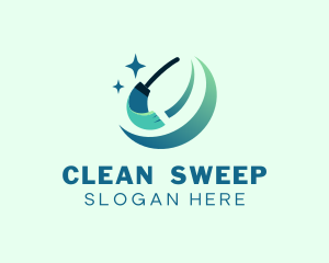 Sweep - Broom Wipe Swoosh logo design