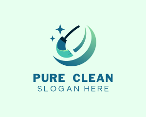 Broom Wipe Swoosh logo design