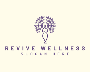 Rejuvenation - Woman  Tree  Meditate logo design