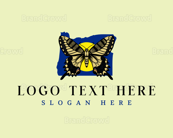 Oregon Butterfly Insect Logo