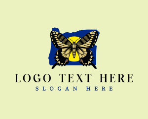 Western White Pine - Oregon Butterfly Insect logo design