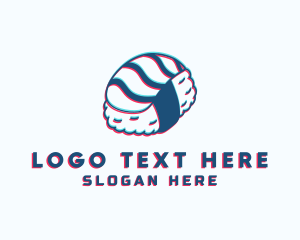 Sushi - Glitch Nigiri Japanese Food logo design