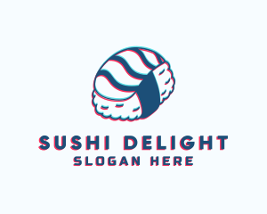 Glitch Nigiri Japanese Food logo design