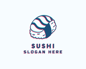 Glitch Nigiri Japanese Food logo design