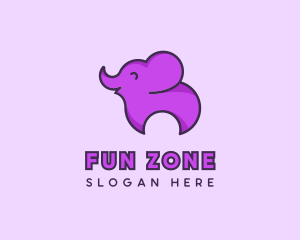 Playtime - Happy Animal Elephant logo design