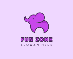 Happy Animal Elephant logo design