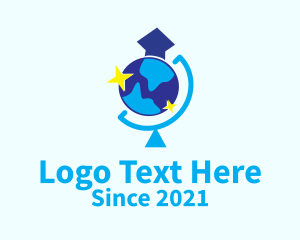 School - Global Graduation Cap logo design