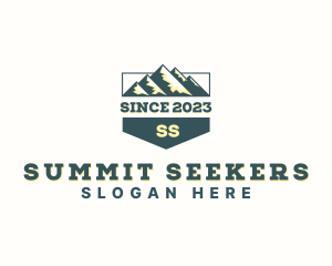 Hiking Mountain Summit logo design