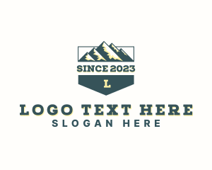 Hiker - Hiking Mountain Summit logo design