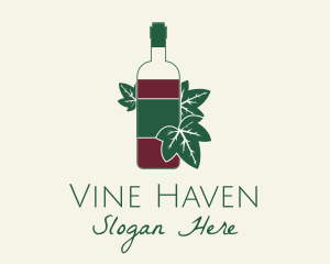 Organic Wine Bottle logo design