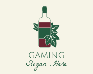 Red Wine - Organic Wine Bottle logo design