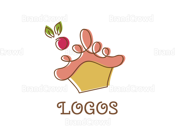 Sweet Cherry Cupcake Logo