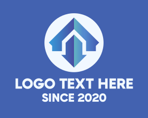 Residential - Blue Home Maintenance Arrow logo design