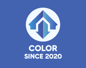 Fix - Blue Home Maintenance Arrow logo design