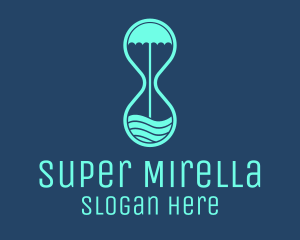 Sea - Umbrella Weather Hourglass logo design